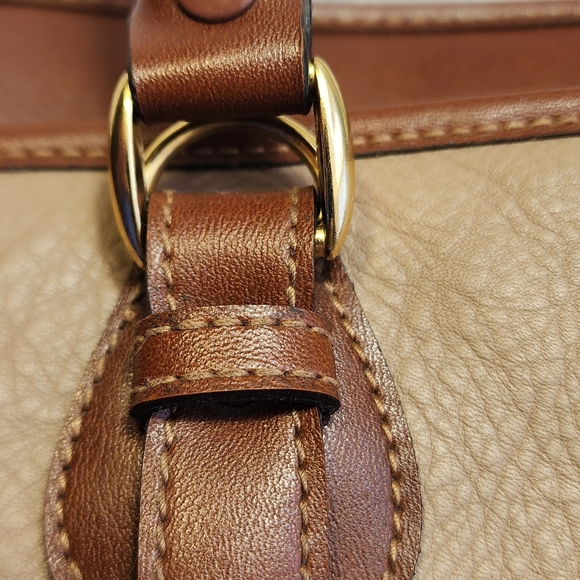 Carriage House Leather Boston Bag Vintage 80's Tan & Brown EUC - Picture 8 of 17